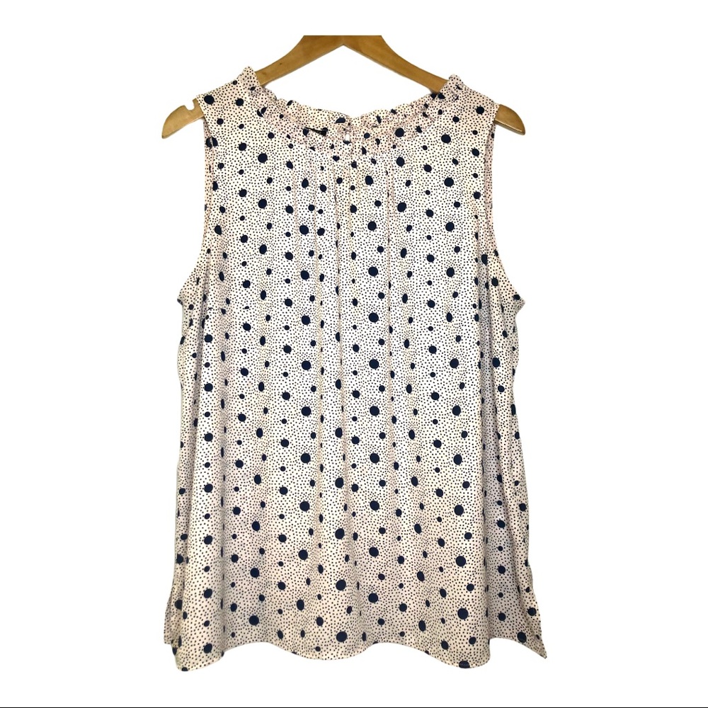 SOLD EUC Talbots Pink W/ Navy Blue Polka Dots Shell Top - Picture 7 of 7